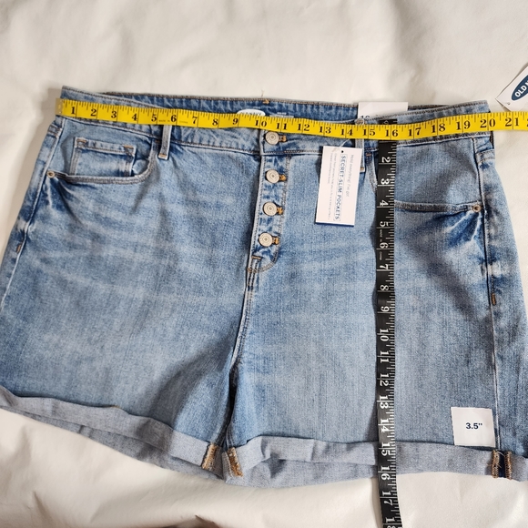 Old Navy Denim Shorts High Rise Blue Secret Slim Pockets Size 18 NWT - Picture 5 of 10